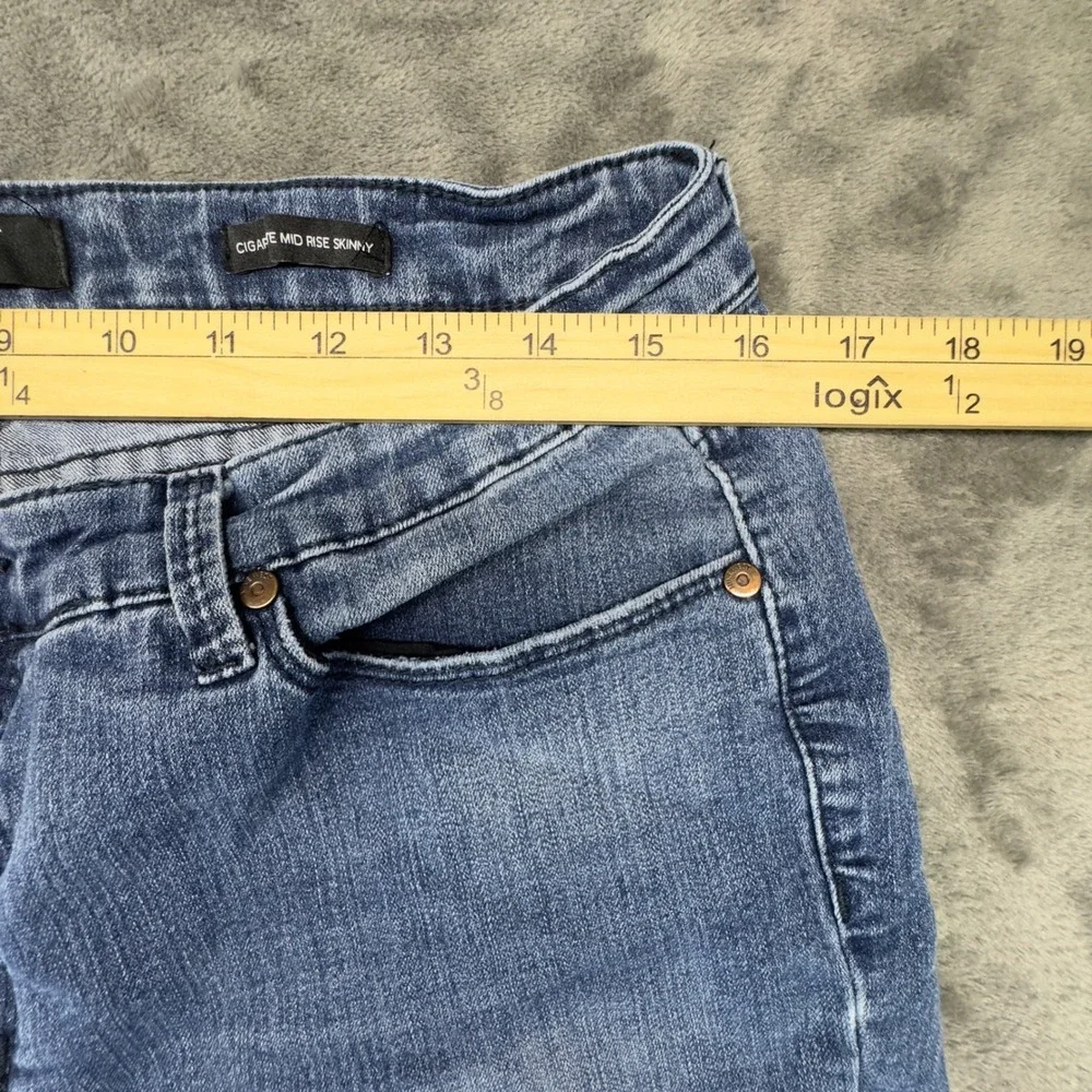 Nine West Jeans Cigarette Mid Rise Skinny Denim‎ Blue Wash Size 14